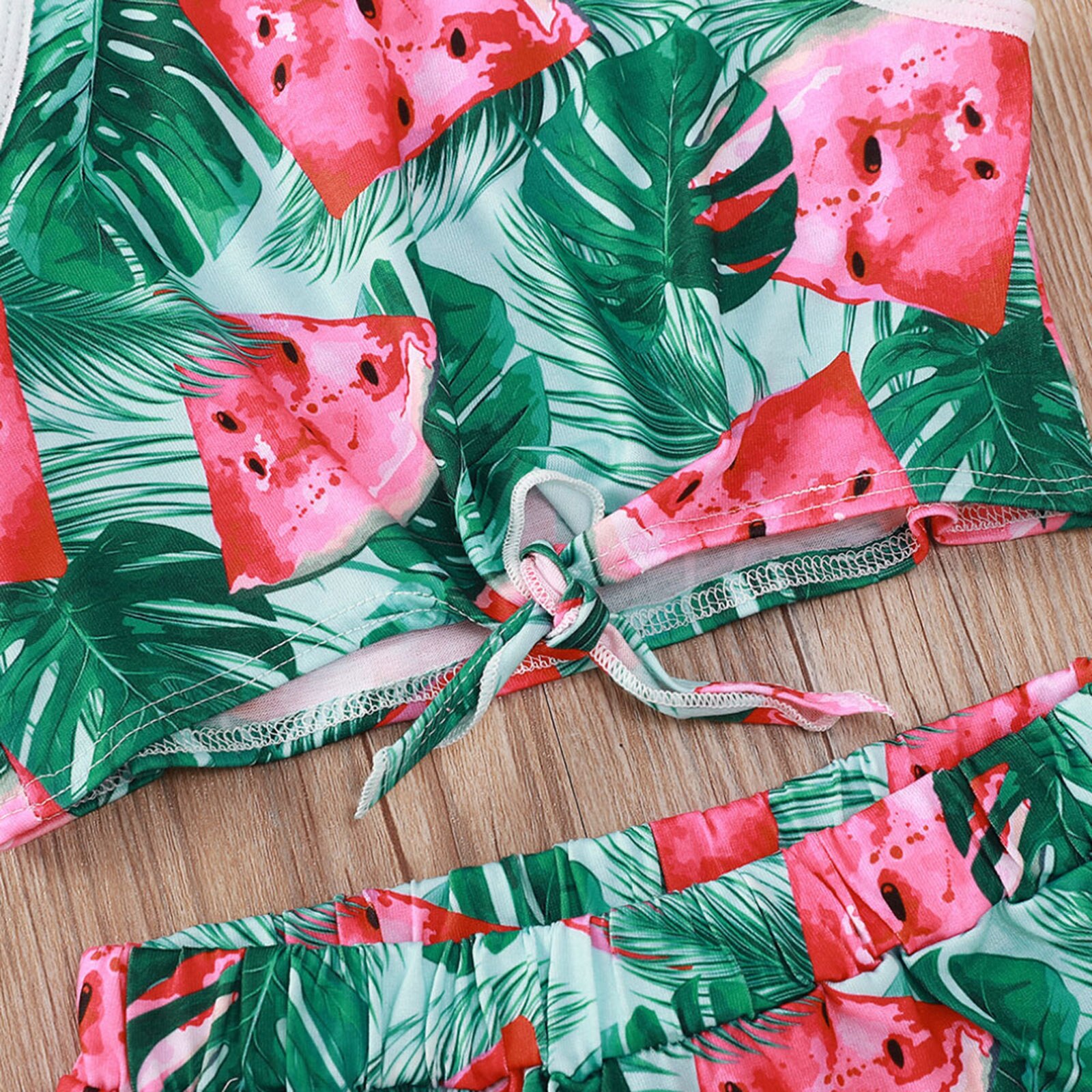 Kids Girls Exercise Sports Tracksuit Casual Dance Suit 2Pcs Outfits Summer Watermelon Print Cropped Vest Tops and Shorts Gym Set
