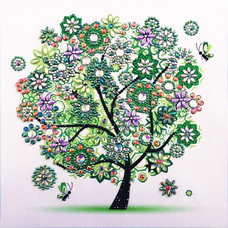 5d gör-det-själv diamantbroderier fyra årstider blomma träd speciell form diamantmålning strass kristall diamant hyllor hem de: Vår