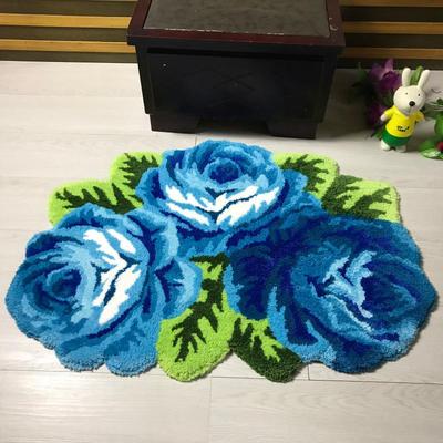 sales Bright color rose mat rose carpet rose rug for bedroom: Blue
