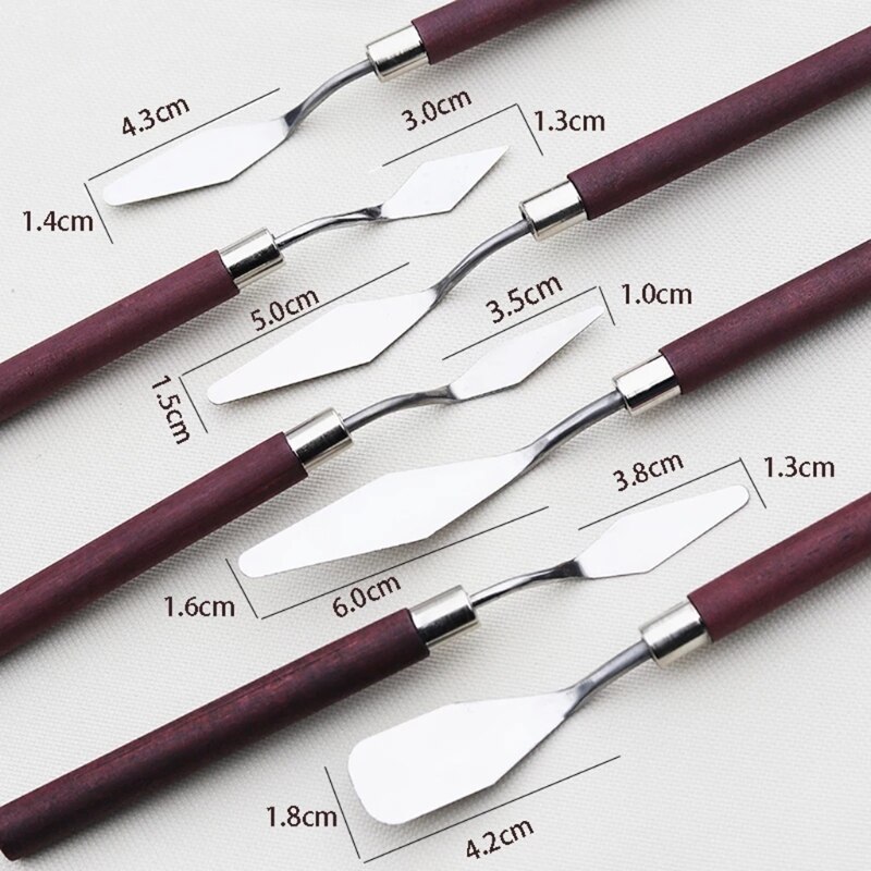 Cuchillo de paleta para artista multiusos, raspador de mezcla de pintura para óleo acrílico y más Paquete de 7 para estudiantes y adultos