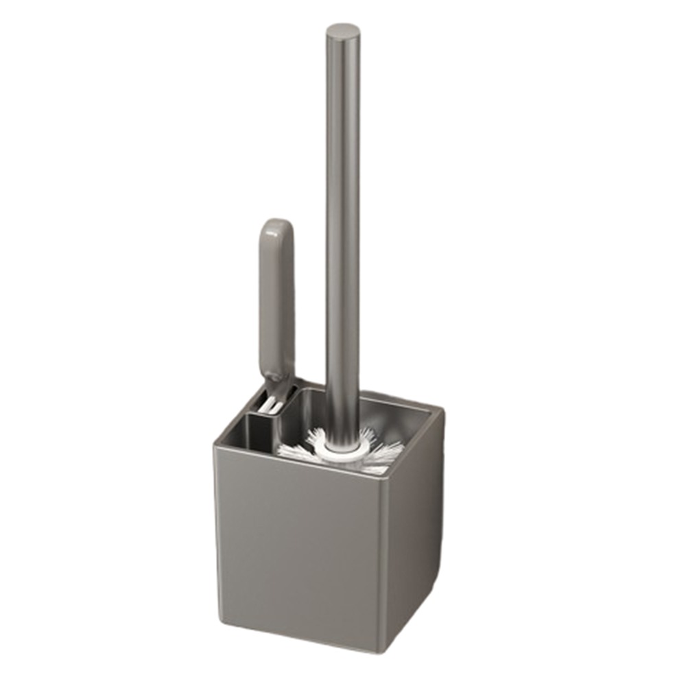 Nail-free Toilet Brush Holder Rack Durable No Punching Floor Toilet Cleaning Tool Nylon Bristles Long Handle: army green