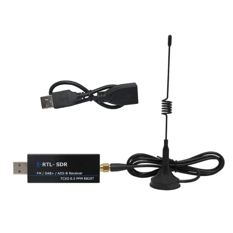 1 takım siyah RTL2832u RTL SDR kablosuz radyo alıcısı USB RTL-SDR Dongle anten: Default Title