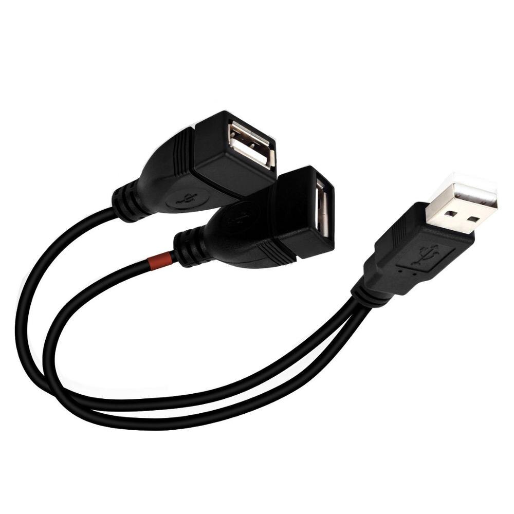 USB Charging Power Cable Cord Extension Cable USB 2.0 A 1 male to 2 Dual USB Female Data Hub Power Adapt