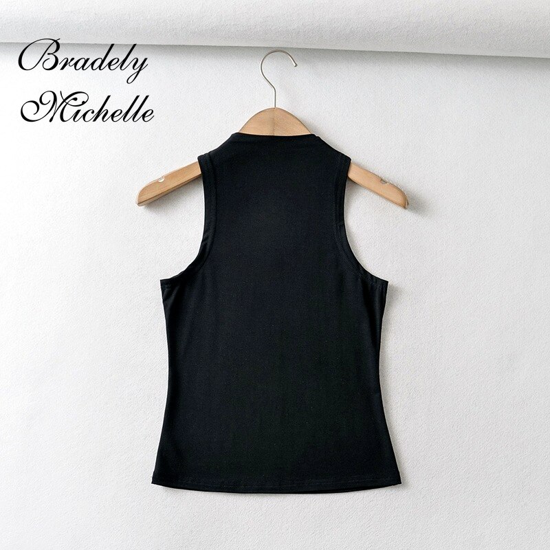 Bradely Michelle Zomer Aankomst Vrouwen Effen Kleur Causale Sexy Croped-Top Mouwloze Tank Streetwear