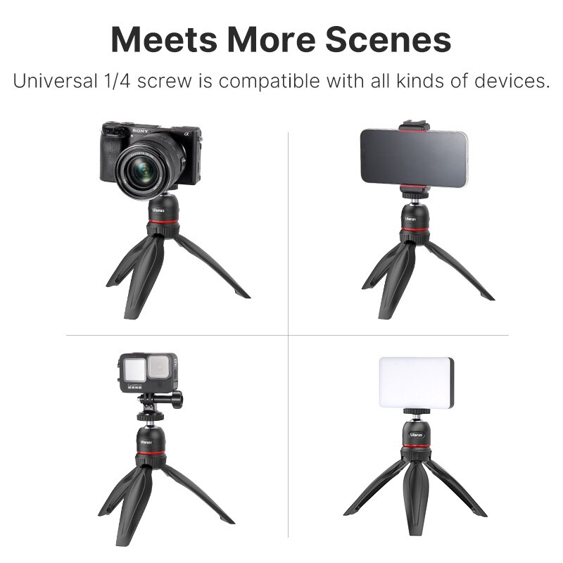 Ulanzi-Mini trípode MT-17 con rotación de 360 grados, trípode ajustable para Smartphone, Vlog, GoPro 9, con tornillo 1/4, monopié