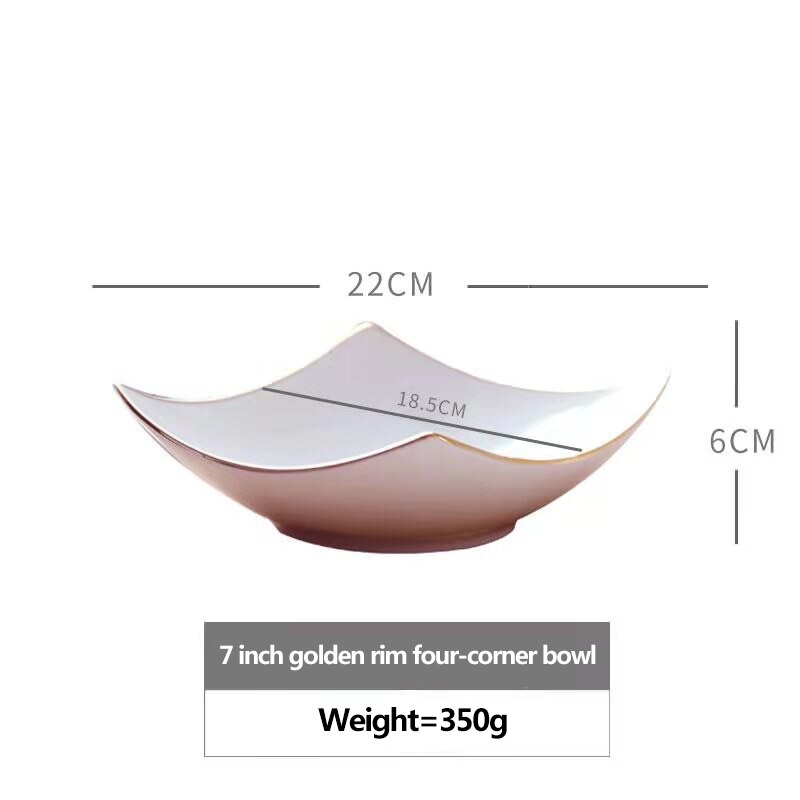 Nordic Dinner Plate Sets Luxury Knife Fork Dinnerware Dish Plates Set Tableware Home Decor Vajilla Kitchen Supplies: 7 inch