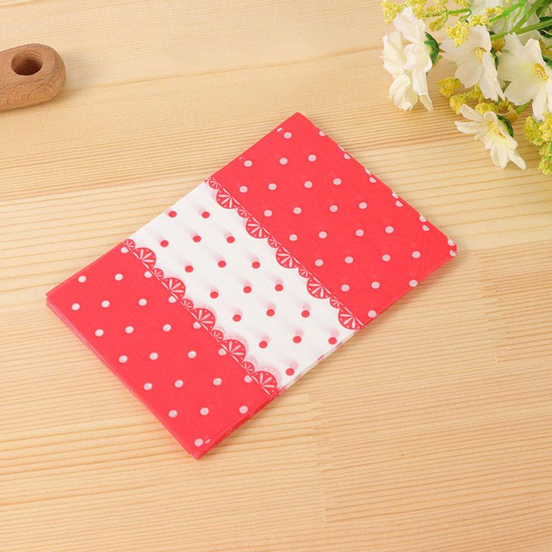 Tampon papier fête mariage décoration Nougat papier d'emballage Cookie boîte Snack alimentaire emballage sac de bonbons dessin animé mignon: Red dots
