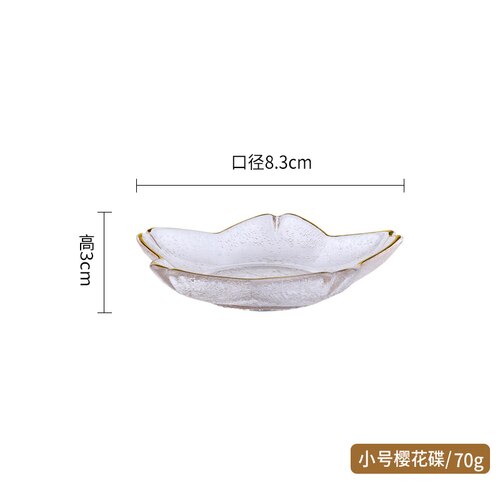 Food Luxury Plate Set Dinning Modern Glass Breakfast Dessert Plate Salad Serving Vajilla Completa De Platos Dinnerware DL60PZ: Small Sakura plate