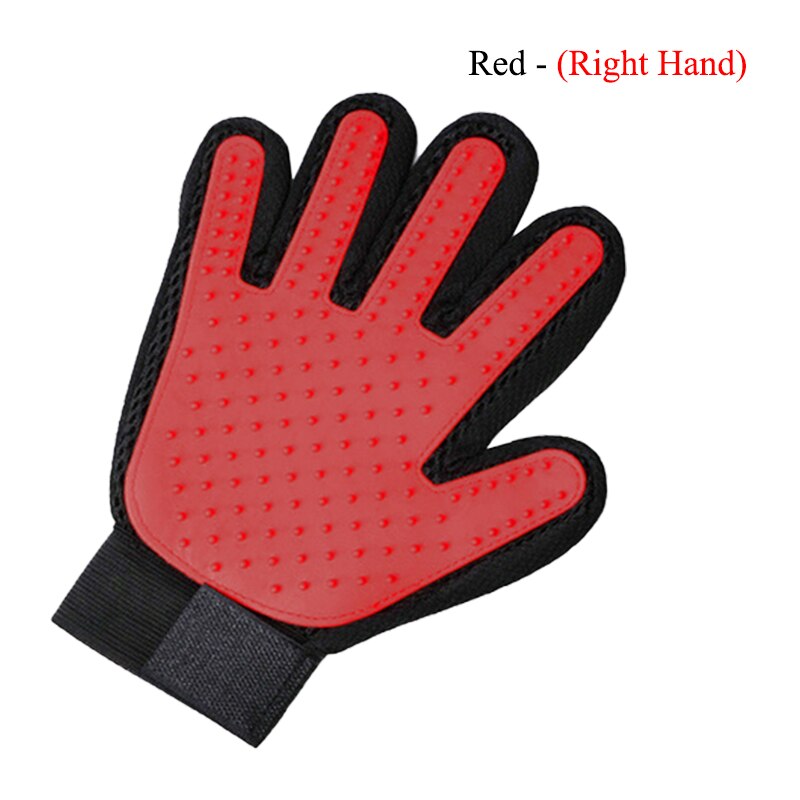 Rękawica robić pielęgnacji psów zwierzęta szczotka rękawice dla kota sierść psa usuń szczotki zwierzęta Deshedding czyszczenie grzebienie rękawice robić masażu D0008A: D0008A-04-RT