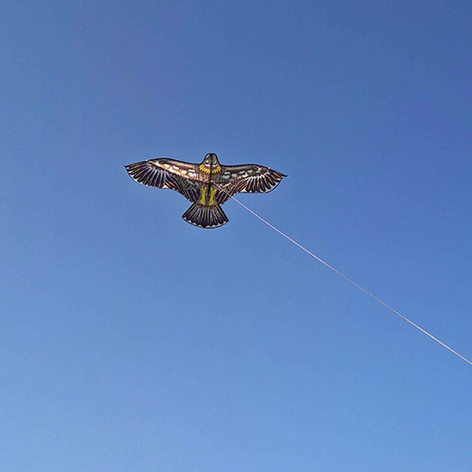 Cometa de águila realista para niños, juego de playa con mango con cuerda de 30M, juego volador para niños y adultos, fácil de volar