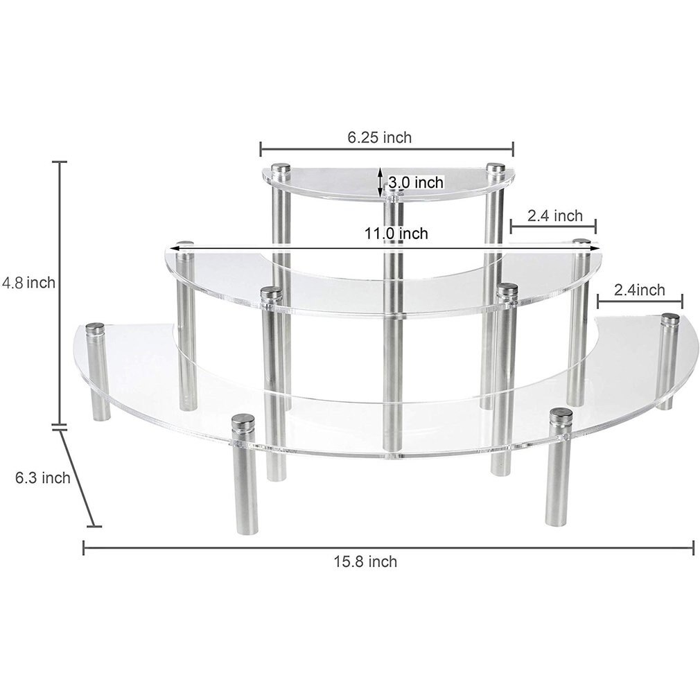Acryl Cupcake Stand 3 Tier Cake Stand Dessert Cupcake Display Rack Holder Wedding Christmas Decorations Transparant