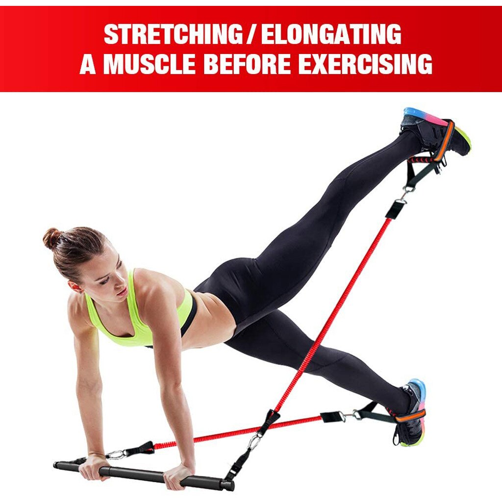 Widerstand Bands Tragbare Home Gym Pilates Bar System Volle Körper Workout Fitness Ausrüstung Ausbildung Kit Expander Widerstand Bands