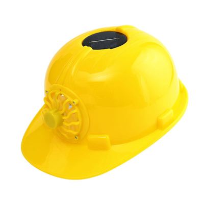 Ventilateur Solaire Casque de Sécurité Fonctionnantes Extérieures Casque de Travail de Construction ABS matériel Capuchon De Protection: YELLOW