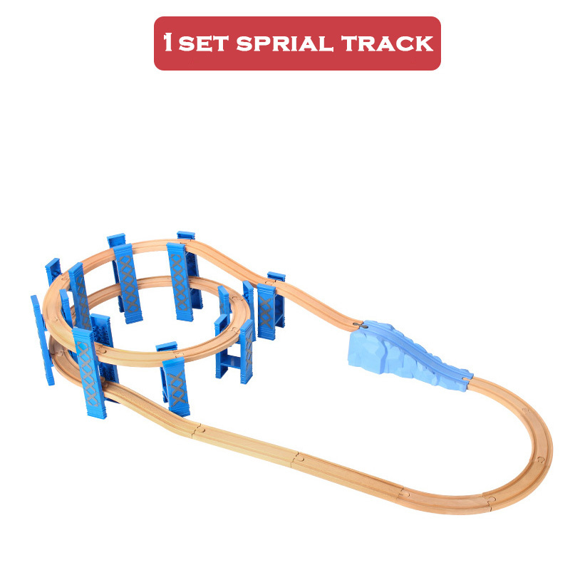 Binari per treni a spirale in plastica accessori per binari ferroviari in legno tutti i tipi tubi per ponti adatti per Biro tutti i marchi binari in legno giocattoli: 1set Sprial Orbita