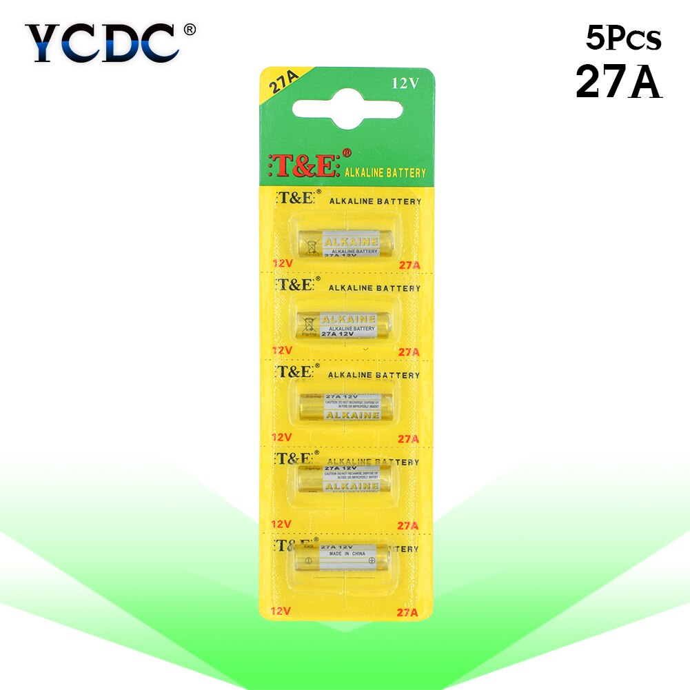 Replacement Batteries 5 x 27A 12V Alkaline Batteries G27A MN27 MS27 GP27A Battery For Remote Control Radio: 5 PCS