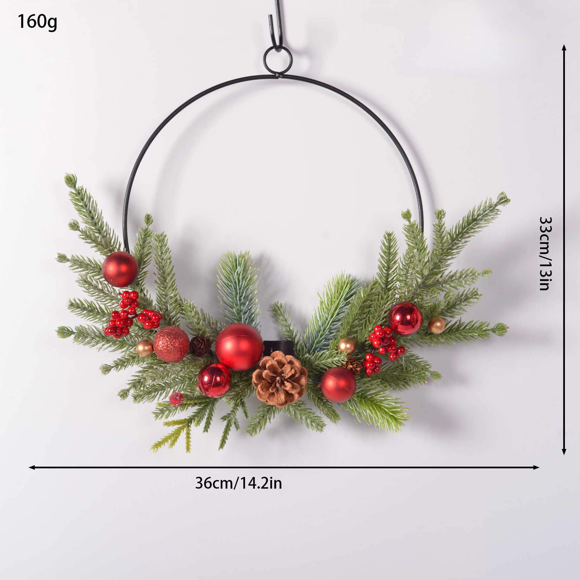 Juldekorationer simulerad girlang väggbonad scenlayout julgranshänge dörrdekoration väggdekoration