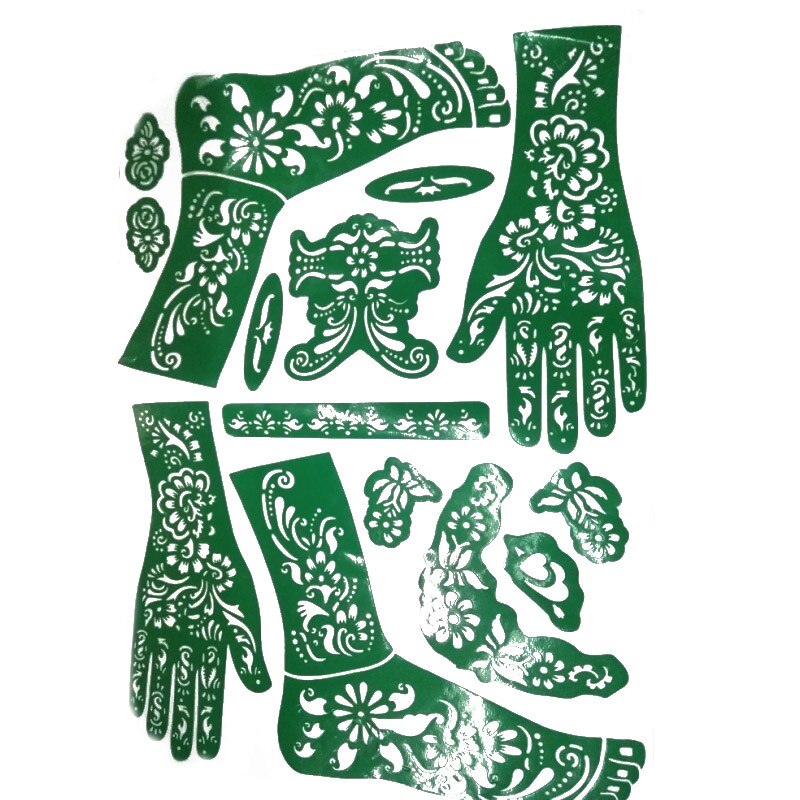 India mehndi håndben henna malet stencil kunst midlertidig tatoveringsskabelon sci 88