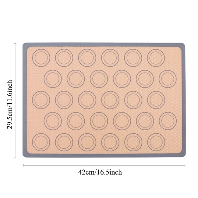 Silicone Macaron Bakken Mat - Non Stick Silicon Liner Voor Bakken Pannen &amp; Rolling-Bitterkoekje/Gebak/Cookie maken-Professionele: Grey Macaron