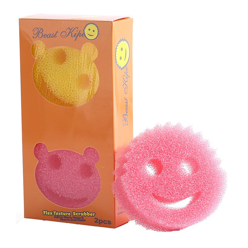 Brosse éponge magique Smiley, lave-vaisselle, , outils de nettoyage pour la cuisine et la maison, tampon à récurer puissant,