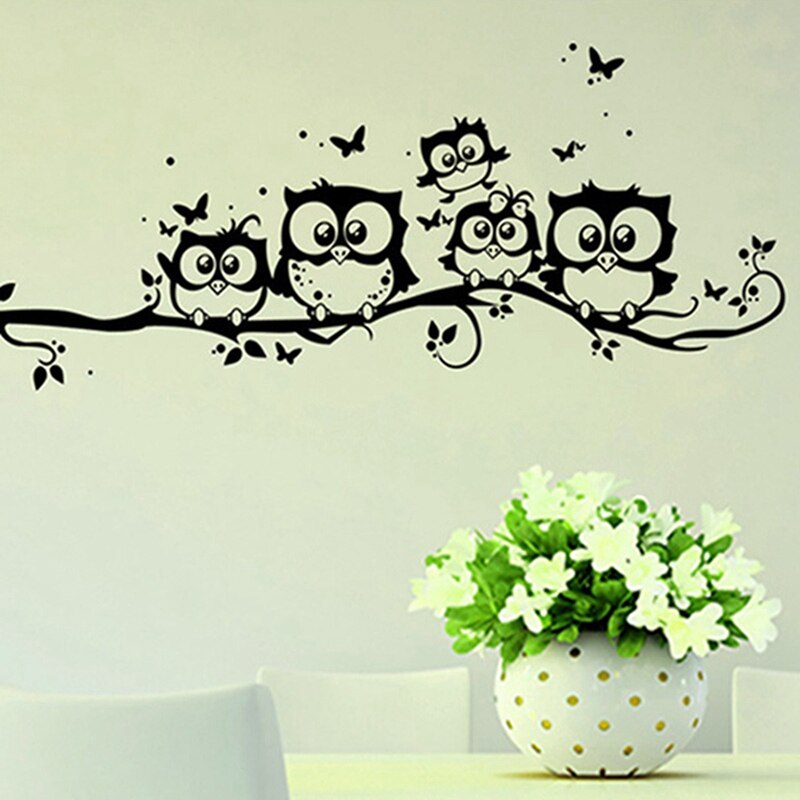Mooie Uil Muurstickers Cartoon Kinderkamer Decoratie Verwijderbare Babykamer Muurstickers Decor Achtergrond Muur Sticker