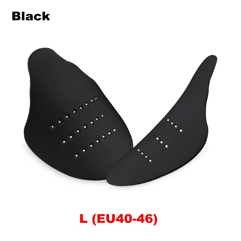 Protector de pliegues para zapatos, ensanchador de punta de zapatillas, resistente a las arrugas, Protector de punta de soporte, 1 par: Black(EU40-46)