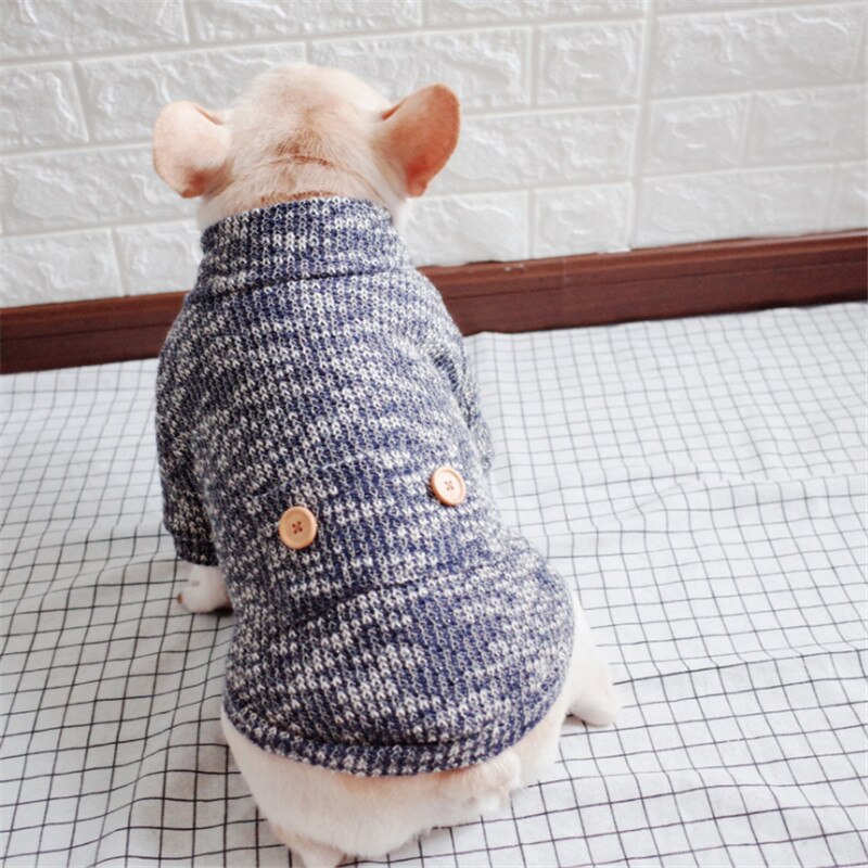 Hunde trøjer forår/efterår hundetøj til små hunde blandet farve blød varm kæledyr strikket frakke chihuahua fransk bulldog s -2xl