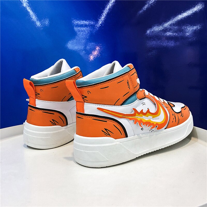 Espadrilles décontractées Chaussure de skateboard pour hommes à lacets, Chaussure de sport, qui respire, élégante, Chaussure de marche avec Graffiti