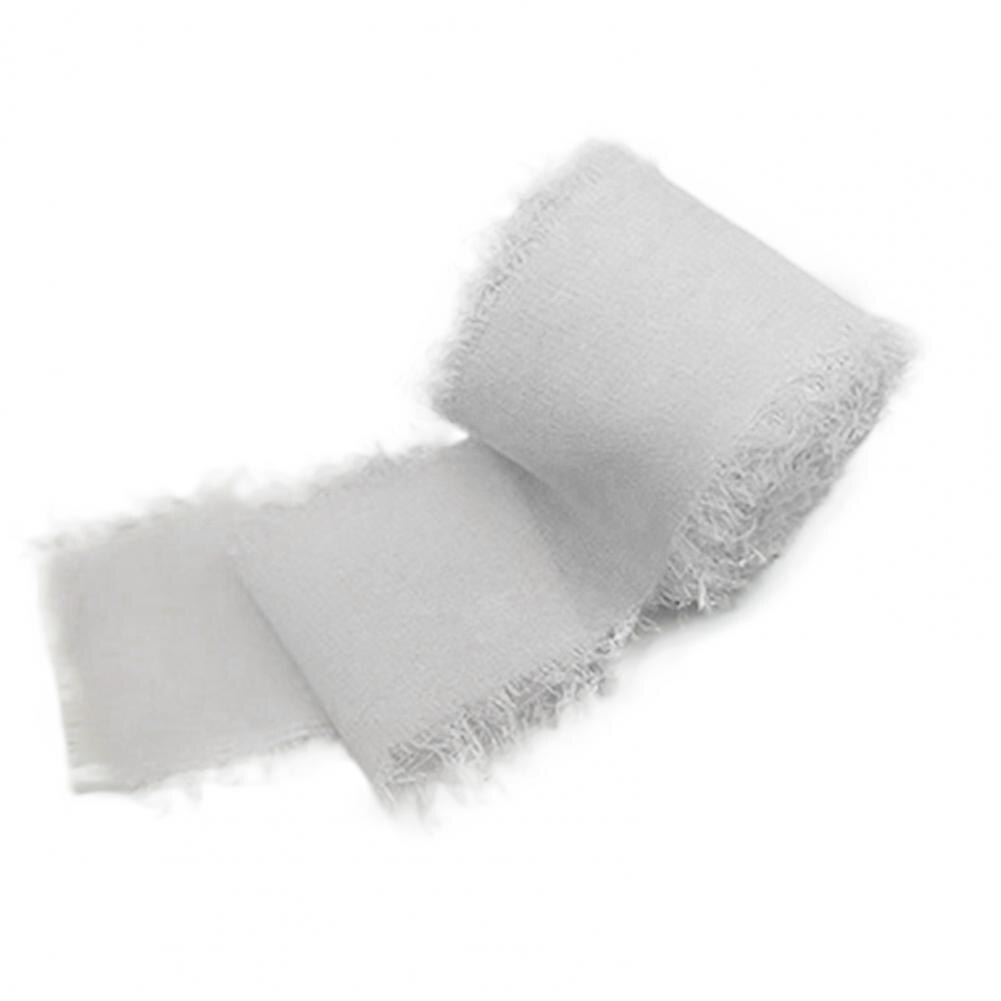 Verzwakte Randen Rimpel Chiffon Zijden Lint Bruiloft Bloem Boeket Wrap Decor Prop Diy Kleding Naaien Stof Diy: WHITE