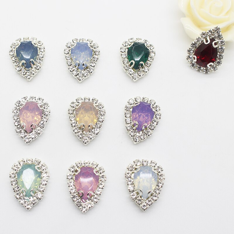Rhinestone Water drops 10 pcs Button For Craft Sewing Diy Handmade Clothing Decorative Embellishment Home Decoration Accessories