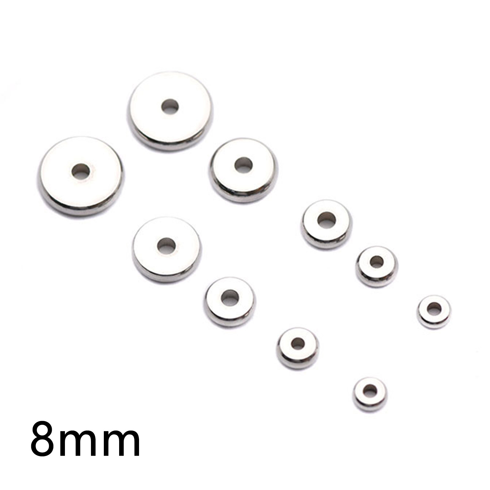 20 piezas separadores de acero inoxidable 304 para fabricación de joyas, cuentas espaciadoras redondas planas de Metal, accesorios de bricolaje de Color dorado/plateado: YELLOW