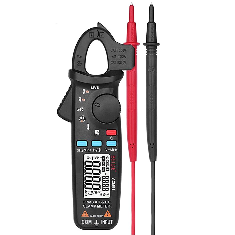Stroomtang Tang Ampèremeter Auto Multimeter 1000A AC DC Stroomtest Digitale Stroomtang Stroomtang Probleemoplossing met snelheid en nauwkeurigheid (Color : 600A DC AC