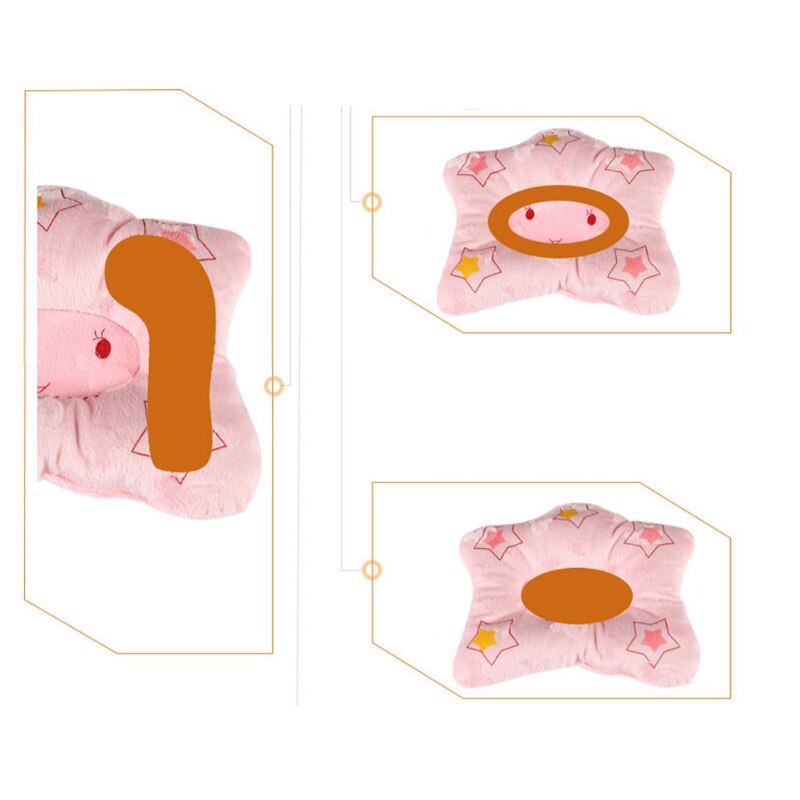 Newborn Shaping Pillow Soft Correct Position Star Pattern Prevent Flat Head Pillows BM88