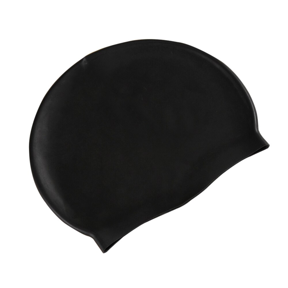 1pc Durable Elastic Rubber Swimming Accessory Swimming Hat Swim Cap Silicone Swimming Cap for Men: Black