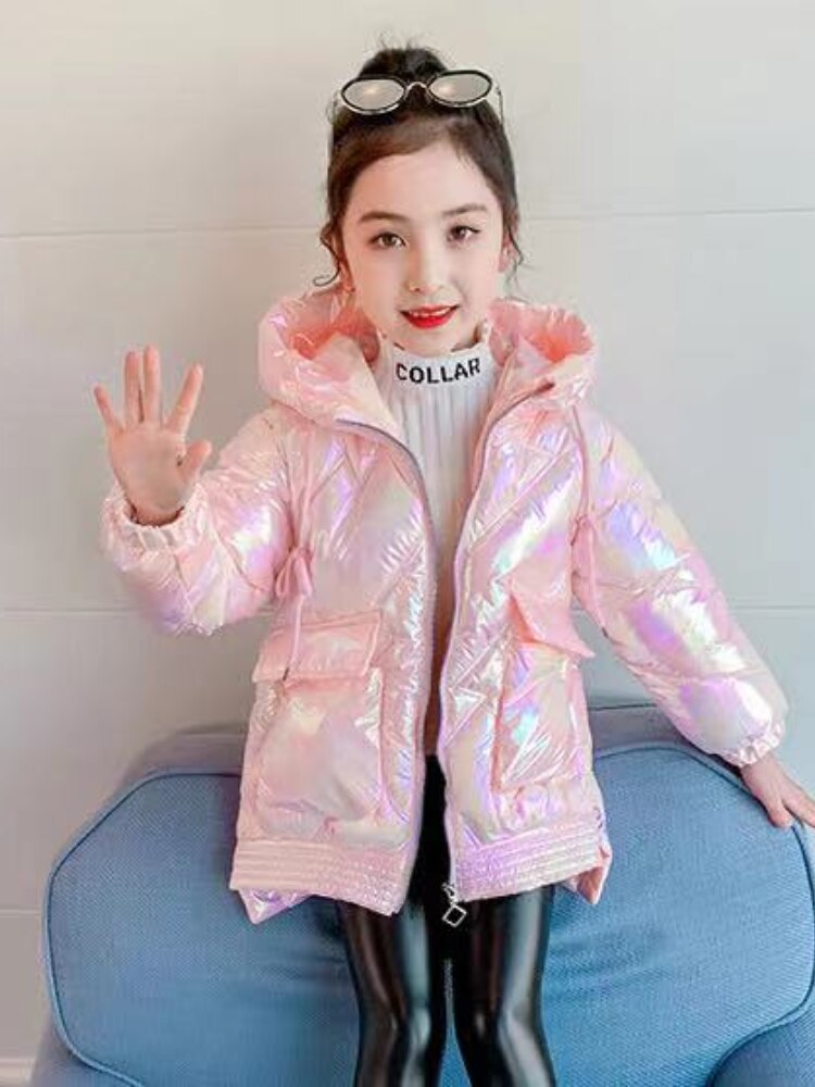 Bambini scuola invernale ragazze abbigliamento per bambini giacca lunga abiti da ragazza cappotto spesso con cappuccio tuta da neve senza lavaggio capispalla cappotto Parka