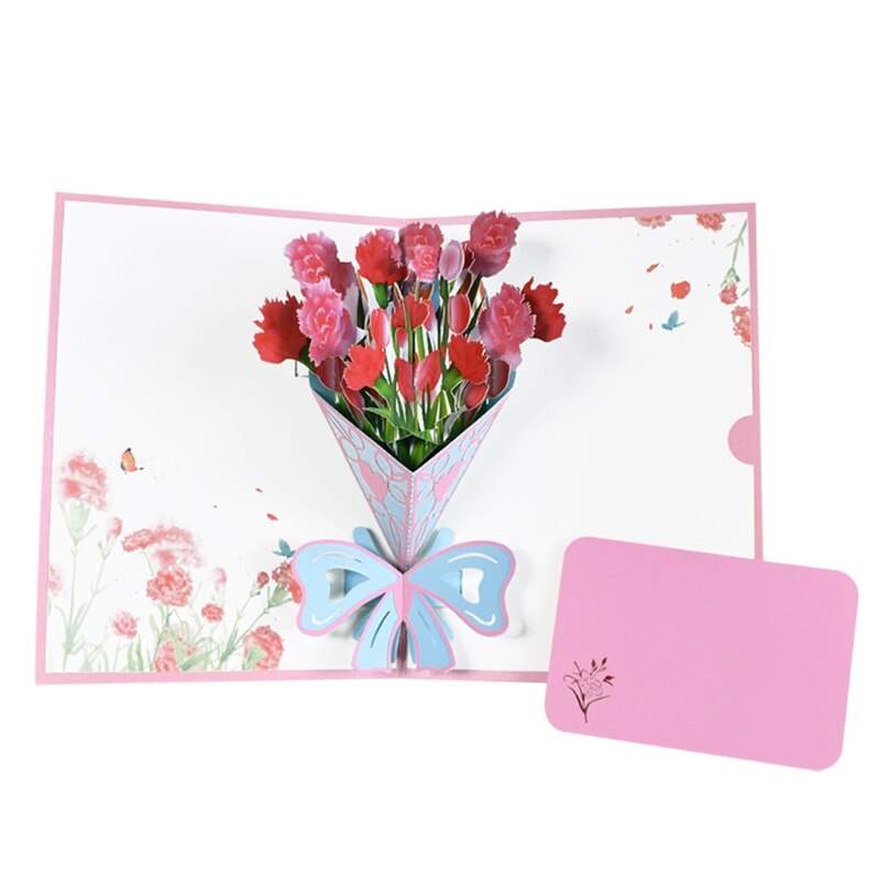 3D Pop-Up Flower Floral Greeting Card for Birthday Mothers Father's Day Wedding M89A: 2