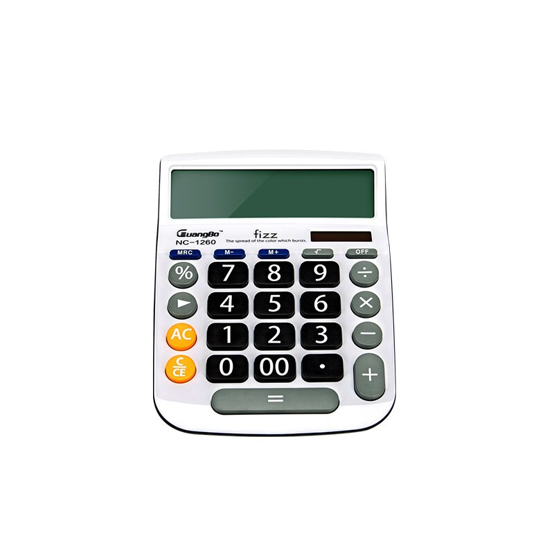 Youpin Fizz Multi-Function Calculator Big Button Computer Solar Calculator 12 Bites LCD Display Financial Office Calculator: White