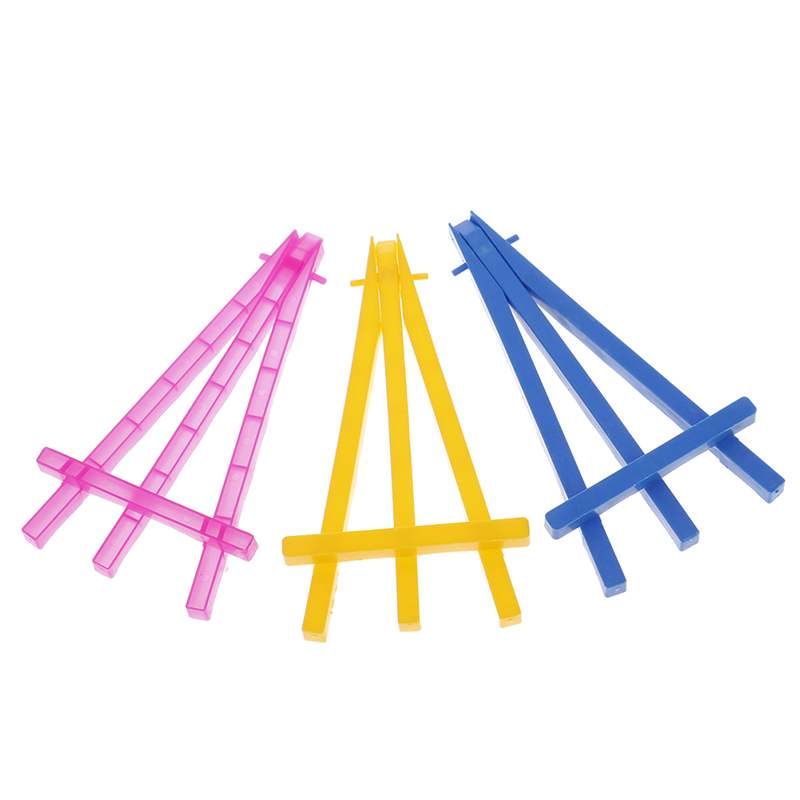 10pz treppiede per artista in legno pittura cavalletto treppiede in plastica colorata per foto pittura cartolina Schermo titolare cornice carina scrivania arredamento