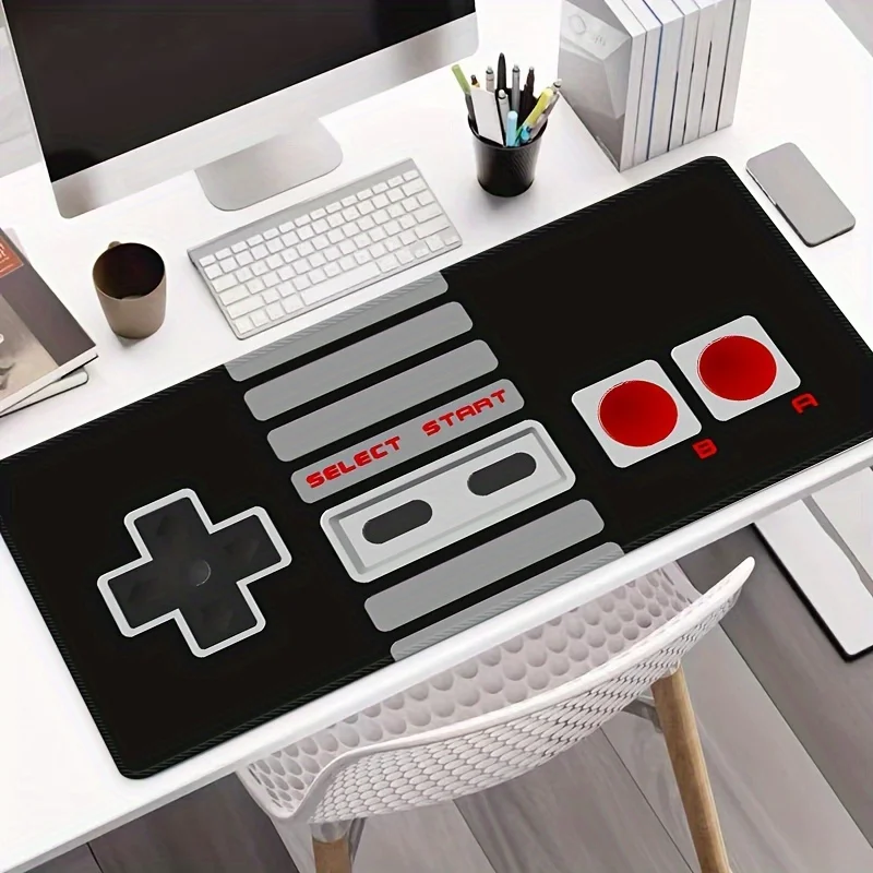 Grand tapis de souris pour contrôleur de jeu rétro, Base en caoutchouc antidérapante HD, lavable, XXL, tapis de bureau avec bords de précision pour les travaux de bureau et de jeu