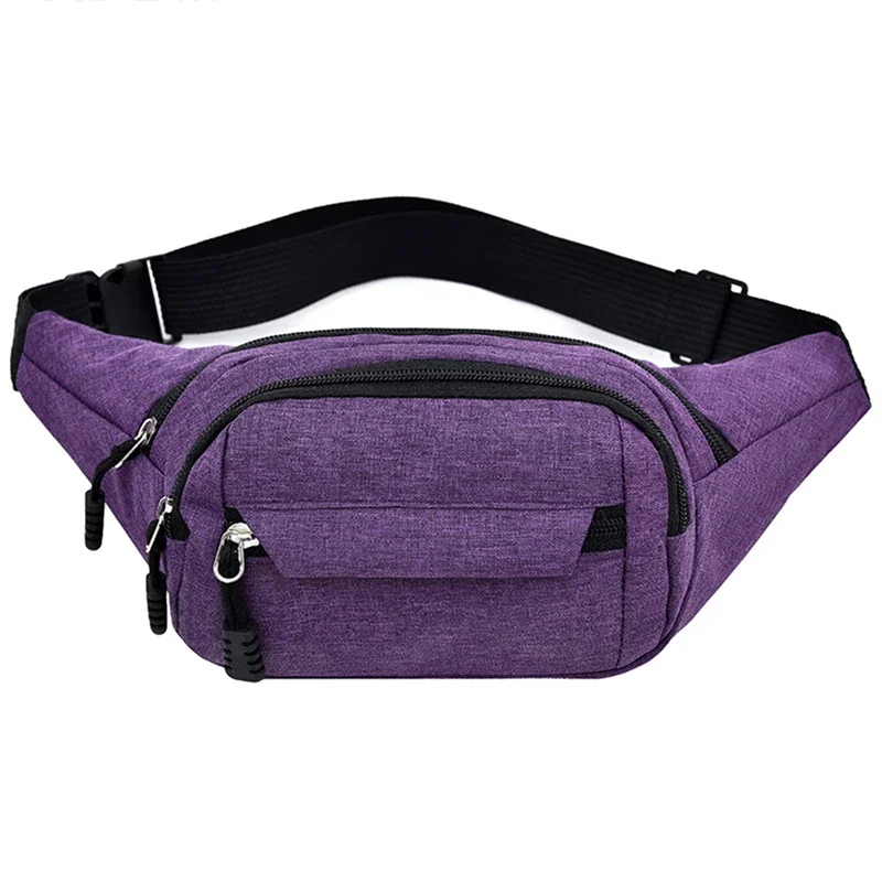 Mobile Waist Bag for Men Women Multifunctional Large Capacity Belt Bag Anti Splash Wear-resistant Construction Site Pochete: PURPLE
