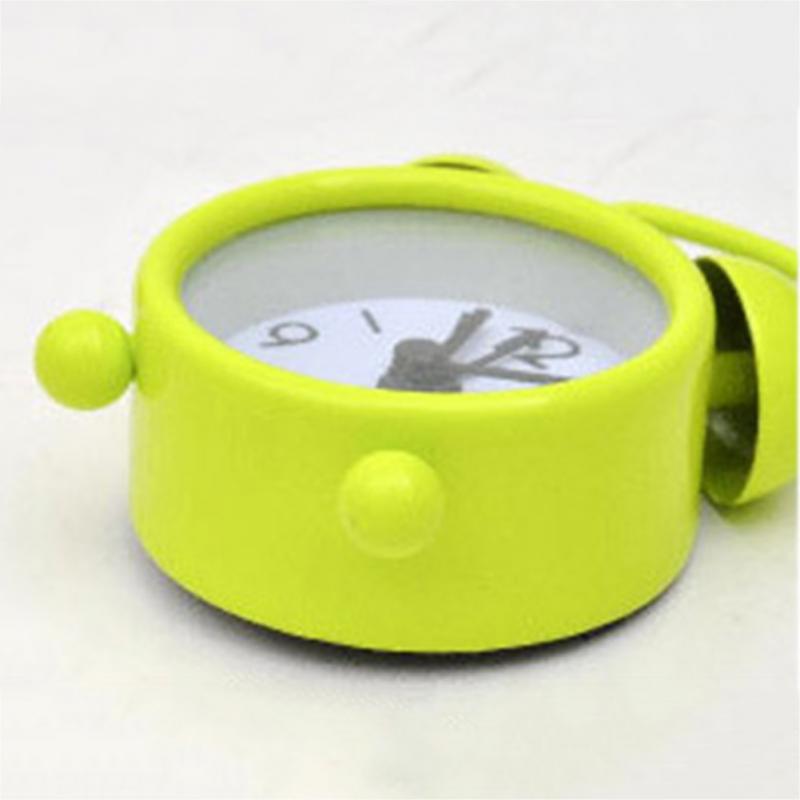 Retro Portable Cute Mini Cartoon Alarm Clock Round Number Double Bell Desk Table Digital Clock Home Decor