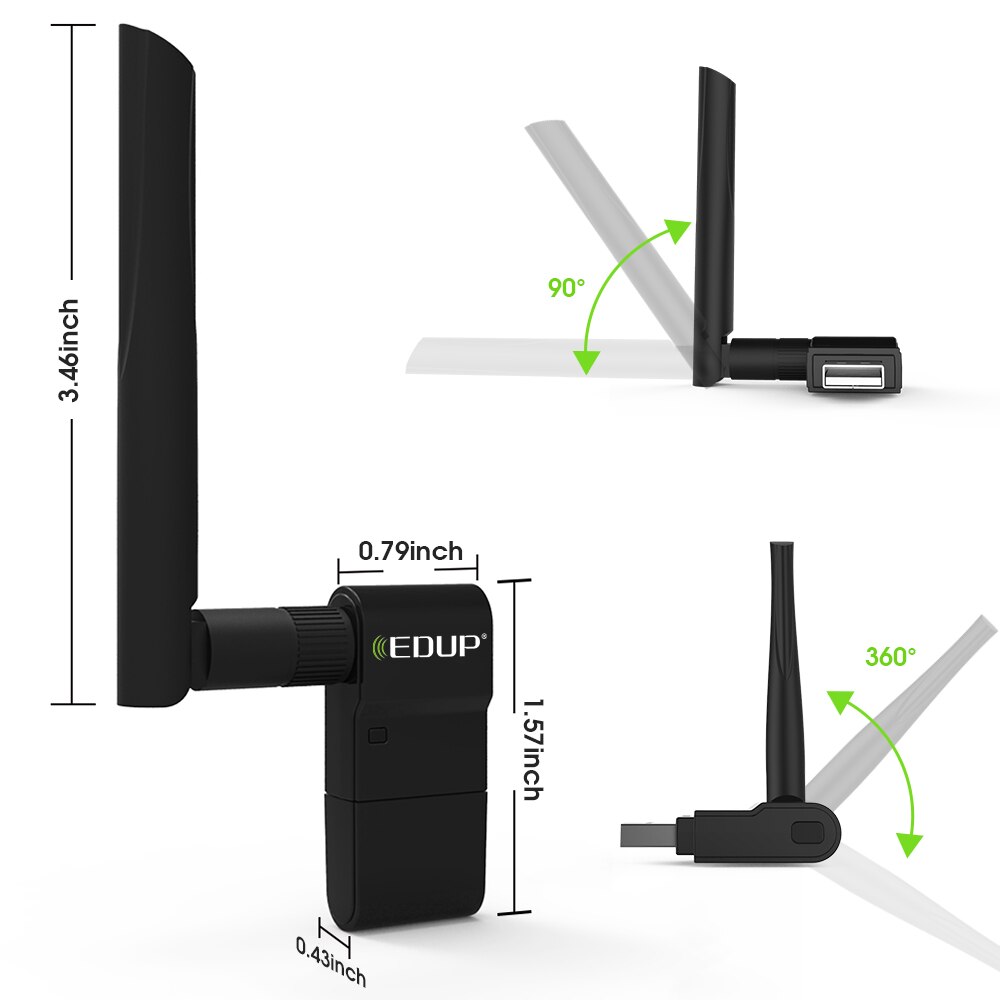 EDUP USB WiFi Adapter 600M Dual Band 2.4G/5GHz Wireless AC USB Ethernet Network Card Receiver for PC Laptop Windows Mac