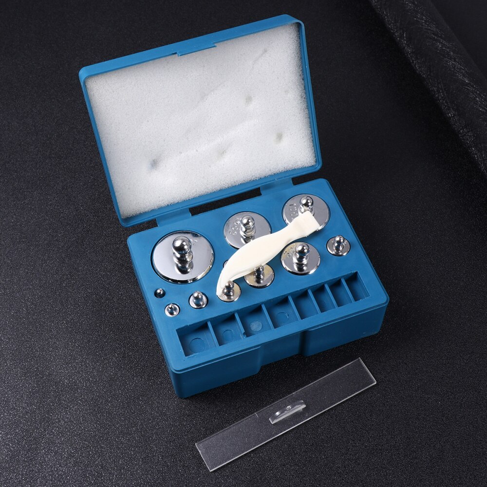 500 Grams Plating Steel Calibration Scale Weight Kit Calibration Weights with Tweezers for Digital Balance Scale - 10mg-200g