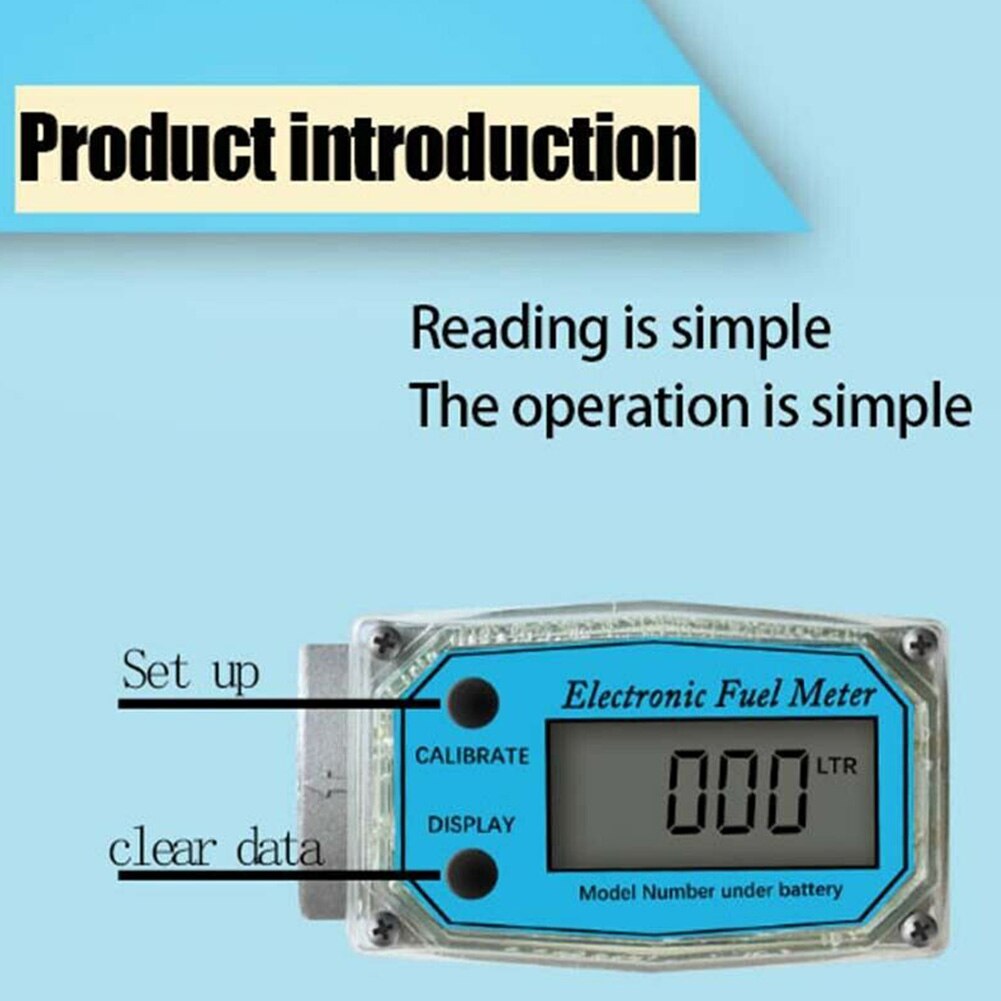 K24 High Accuracy Multipurpose Digital Display Measuring Flow Meter Portable Tools LCD Fuel Adjustable Electronic Easy Operate