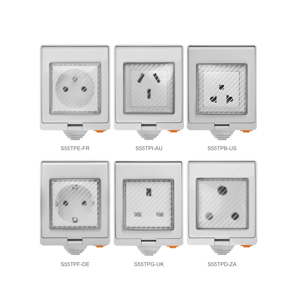 SONOFF S55 Wifi Smart Power Socket Waterproof IP55 AU/EU/UK/US/ZA Plugs APP/Vocie Remote Control Works with Google Home, Alexa