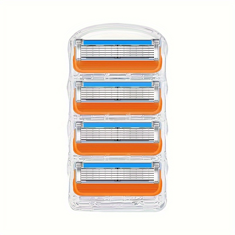 4/8 stuks handmatig scheermes voor mannen, vijf lagen mesjes, zonder meshouder, roestvrijstalen scheermesjes, geen huidbeschadiging, ouderwets scheermes: Wit