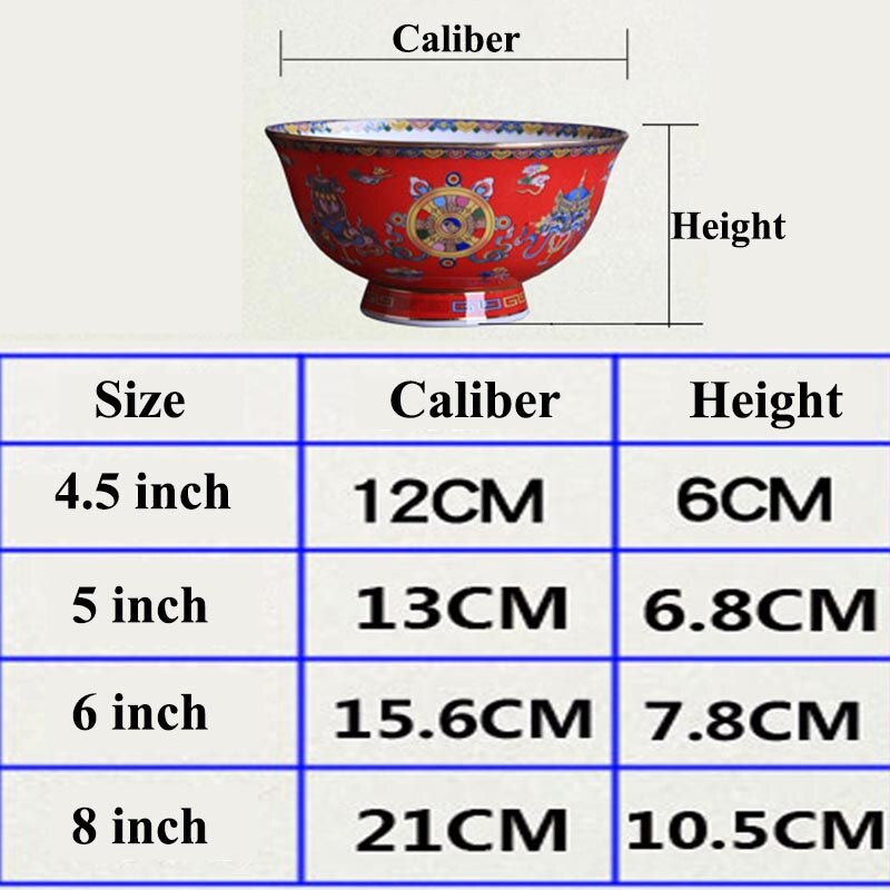 4.5/5/6/8 Inch Vintage Chinese Traditie Keramische Servies Soep Rijstkom Jingdezhen Bone China Ramen Bowls Salade mixing Bowls