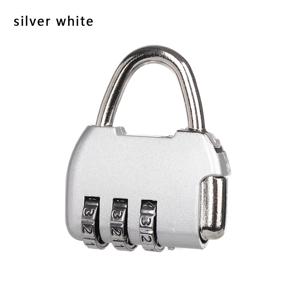 10 Soorten Beveiliging 3/4 Cijfercombinatie Hangslot Bagage Lock Koffer Code Zinklegering Kast Kast Locker Lock: silver white