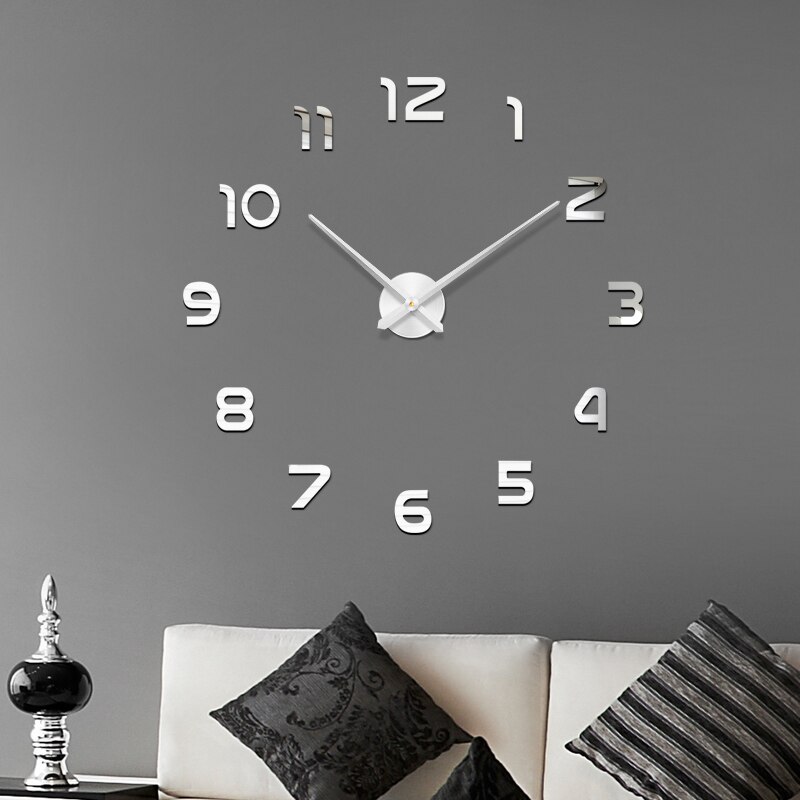 48 &quot Digitale Horloge Wandklokken 3d Diy Klok Acryl Digitale Thuis Wandklokken Decoratie Stereoscopische Stille Elektronische Klok