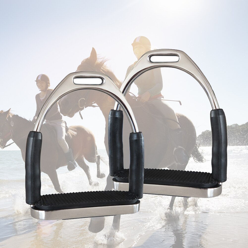 1 Pair Racing Flexible Anti Slip Stirrups Harness Supplies Sports Horse Riding Equipment Outdoor Stainless Steel Durable Folding