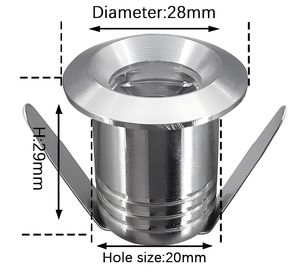 Silver/Black/White/Golden Mini LED Downlight 1W 20mm Jewelry Display Ceiling Recessed Cabinet Spot Lamp DC 12V 24V
